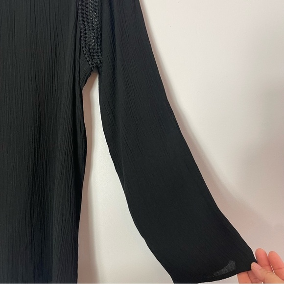 Daniel Rainn Black Boho Blouse Size Medium - Picture 7 of 12